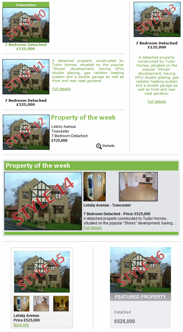 Featured property styles